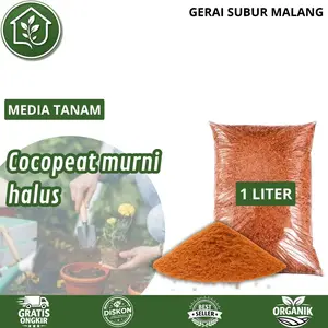 GERAI SUBUR MALANG Cocopeat 1 Liter Media Tanam Serbuk Sabut Kelapa Organik Aerasi Baik Kaya Nutrisi pH Netral Ideal untuk Tanaman