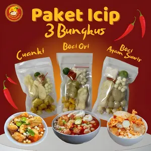 PAKET ICIP 3 BUNGKUS Cuanki , Baso Aci Original , Baso Aci Ayam Suwir Jumbo