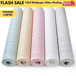 Wallpaper Stiker Dinding Sooku Motif Ulir Emboss Panjang 8 Meter PVC Anti Air Kertas Dinding