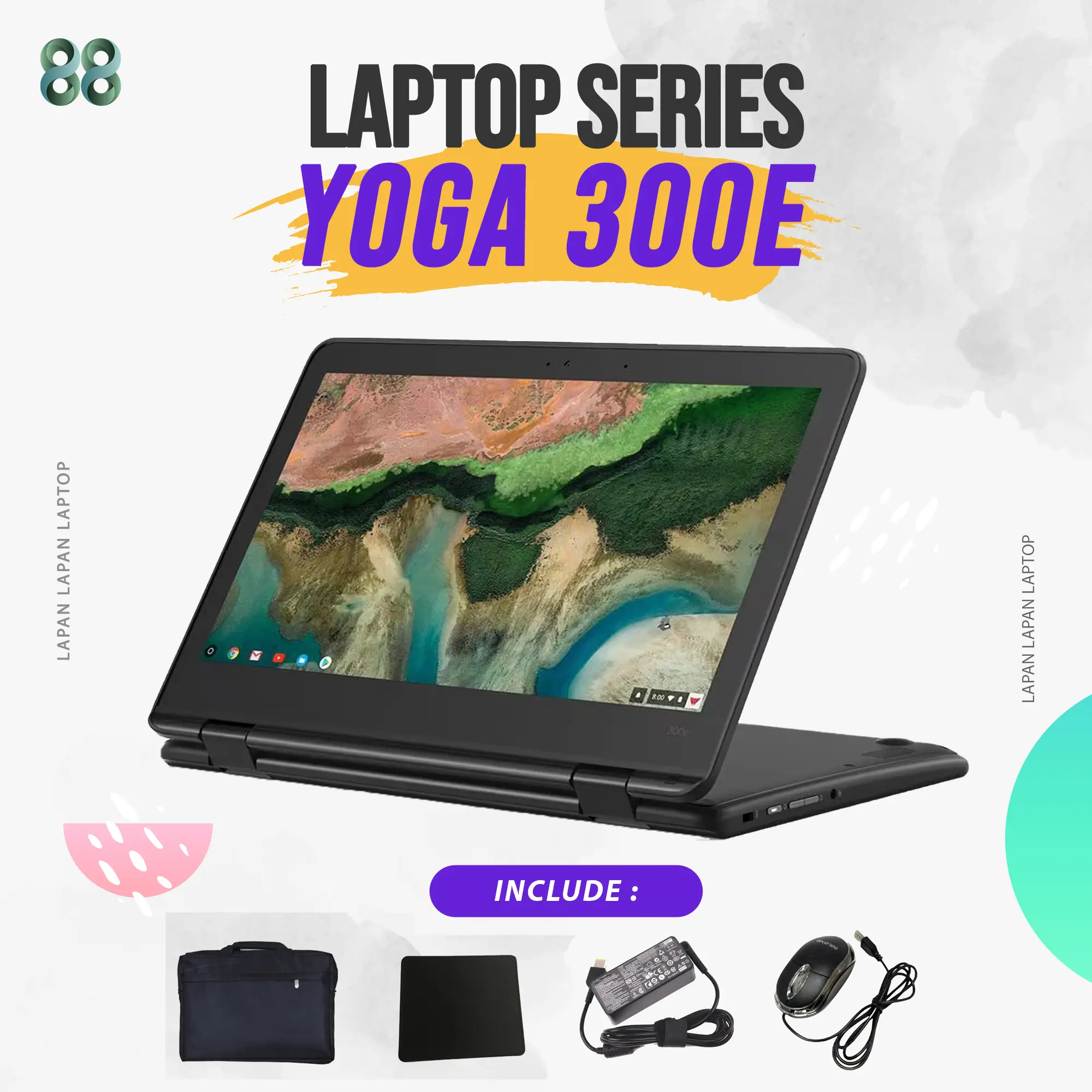 LAPTOP YOGA 300E SERIES CELERON N3450/N4200 BEST GRADE (TOLONG MEMBACA DESKRIPSI SEBELUM CO)
