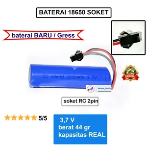 Batrai Cas Mobil Remot / Baterai Charger Remot Control RC Li-ion 18650 4000mAh 3.7V Soket Hitam
