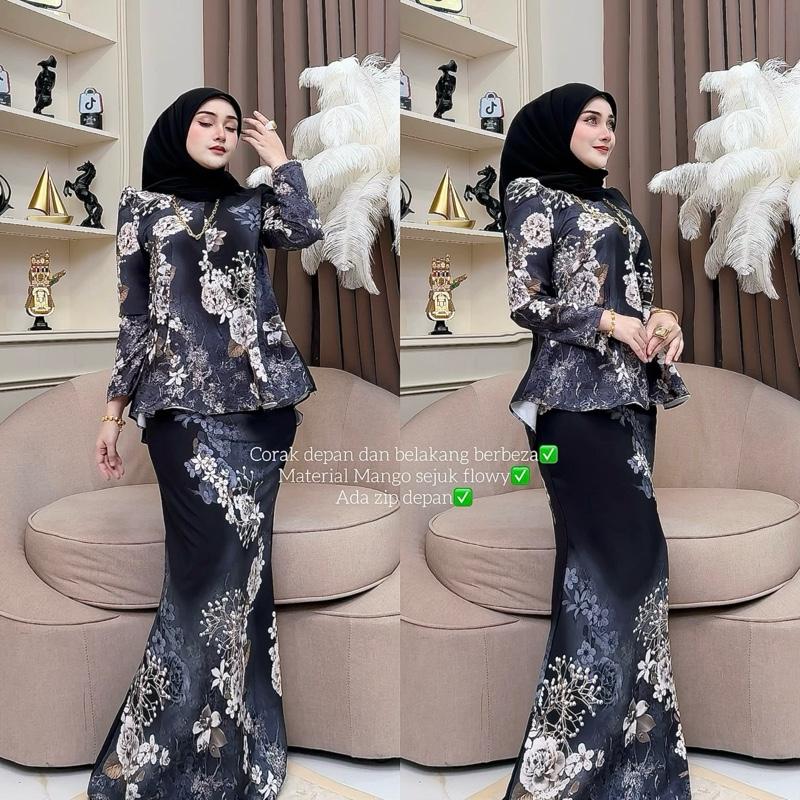 Kurung Dara Material MANGO NIPIS SEDIKIT (Corak Depan Belakang Tak Sama)