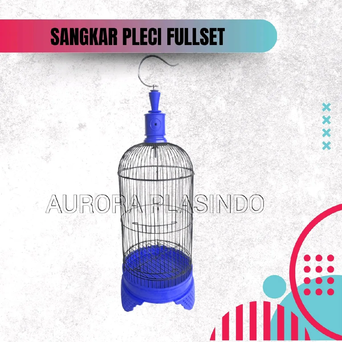 SANGKAR KANDANG PLECI DIAMETER 23CM FULLSET premium burung