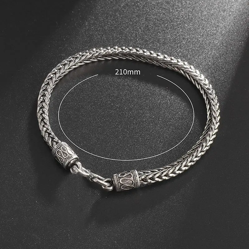 Men's Vintage Stainless Steel Bracelet, Silver Versatile Bracelet, Casual Clothing Matching, Men's Personalized Present, New Product on shelves! High cost-effective jewelry, hot selling product!Hip Hop! alhambra  bracelet