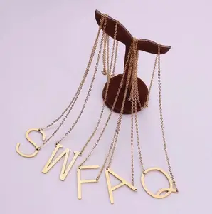 Kalung Liontin Huruf Abjad Titanium - Kalung Accesories / Kalung Fashion / Kalung Nama