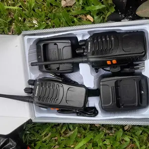 Walkie Talkie HD BF-888S Jarak Jauh 5-10km(Max)HT Wlan UHF 2 Units Handy Talky Waterproof Portable With Charger Antena Led earphone