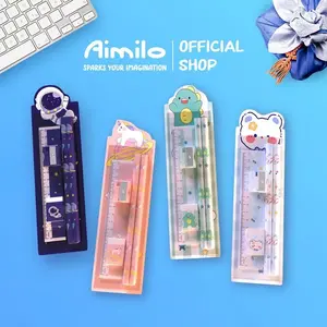 [READY] Aimilo 5in1 Pensil Set Alat Tulis Anak Lucu Dan Penghapus Untuk Tempat Pensil Buku Tulis Sekolah Stationery