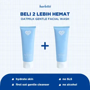 [BELI 2 LEBIH HEMAT] Harlette Oatmilk Gentle Facial Wash | Sensitive, Dry, Combination, Irritated Skin, Membersihkan & Mencerahkan, Rekomendasi