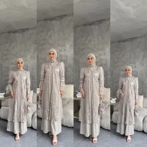 Stuffcisy- Shafana Dress Outer Brukat Sapto Chantily Baju Kondangan Terbaru Fashion Muslim Motif Wanita Basic