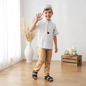 > FREE 1 TAS BELI 2 SETEL BAJU KOKO+ 2 PECI MIKI HAT <Setelan baju koko anak laki Celana muslim koko kurta TQ kids anak laki katun Polos usia 1-12 tahun ALI BIN ABI THALIB