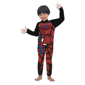 FULLMOON BAJU RENANG ANAK LAKI - LAKI COWO LENGAN PANJANG MOTIF LUCU KARAKTER KEPALA SPIDERMAN HITAM
