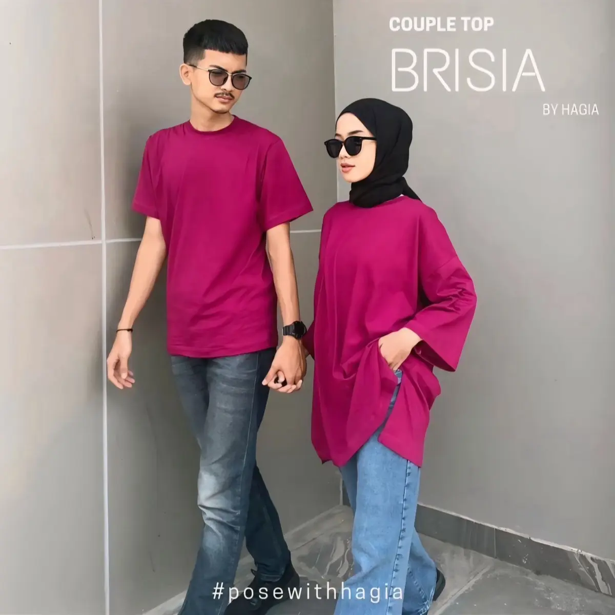 Brisia Couple by Hagia | Sudah Couple Kaos oversize dan Kaos pria bahan cotton combed super nyaman - baju couple pasangan - baju couple - familymatchingset -kaos couple pasangan Polos