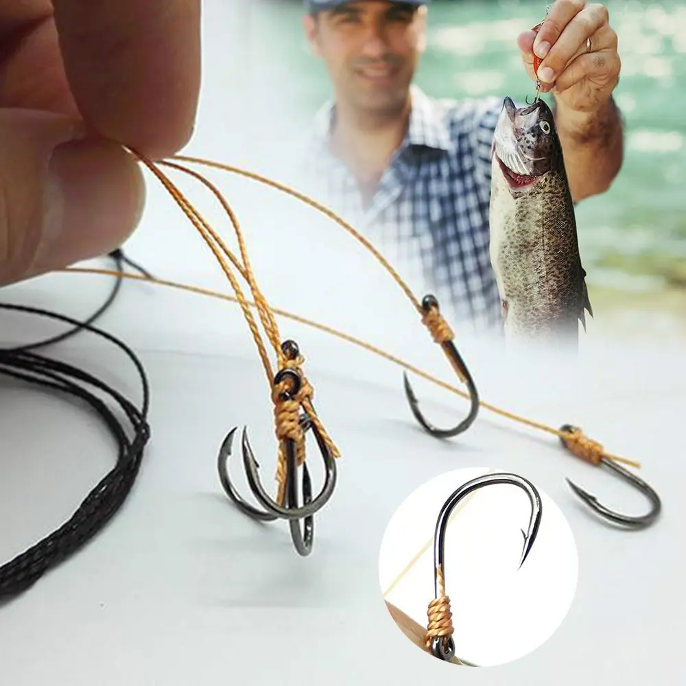 1Pc 5 # -13 # Stainless Fishing Hook New Anti-entanglement No Unhooking String Hook Sharp Barbed Fishing Accessories Automatic Flip Fishhook