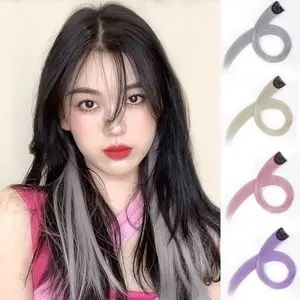 Jepitan Wig Warna Warni Jepitan Rambut Palsu Warna Warni / Wig Jepit Rambut Palsu Lurus Untuk Pesta / Hair Clip Wig Colour Highlight Rambut Sambung Palsu Extension Wanita Jepit Lurus / Jepitan Pemanjang rambut warna warni / Wig rambut palsu wanita