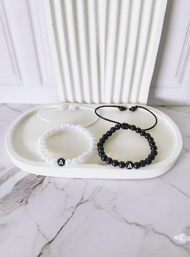 Gelang Mutiara Sintetis Korean Free Inisial Model Tali Serut - Bracelets