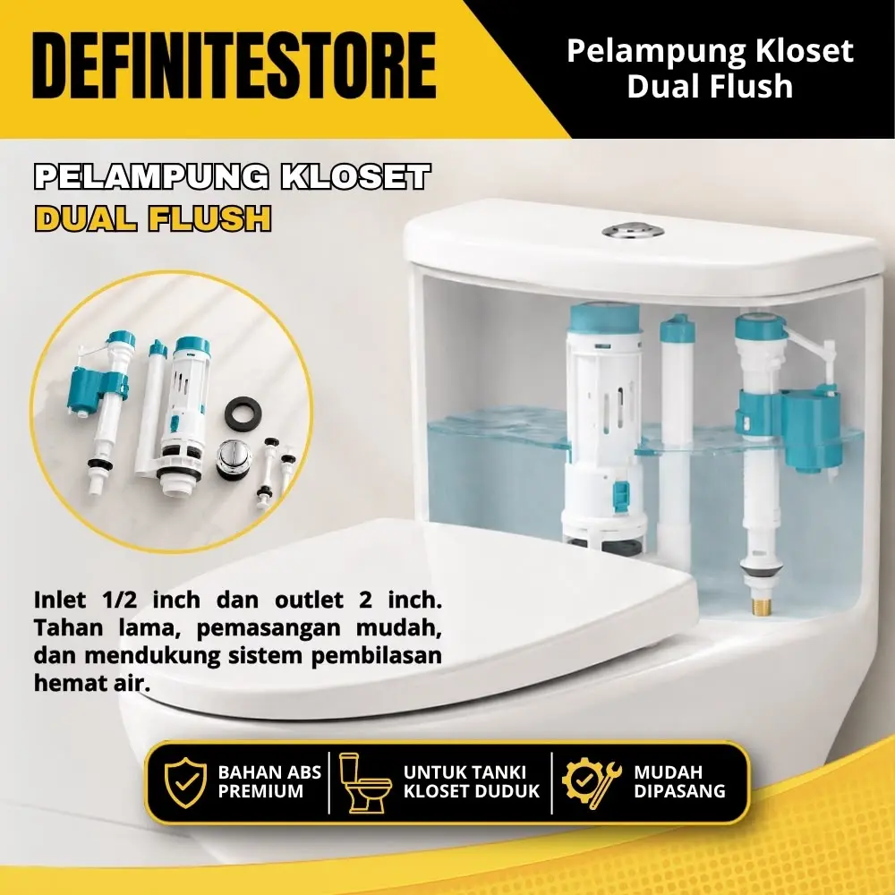 Pelampung Kloset Duduk Pelampung Closet Duduk Universal Pelampung Otomatis Pelampung Dual Flush Bisa Untuk Semua Kloset Tangki Tinggi Toto Ina Ulu Pvc