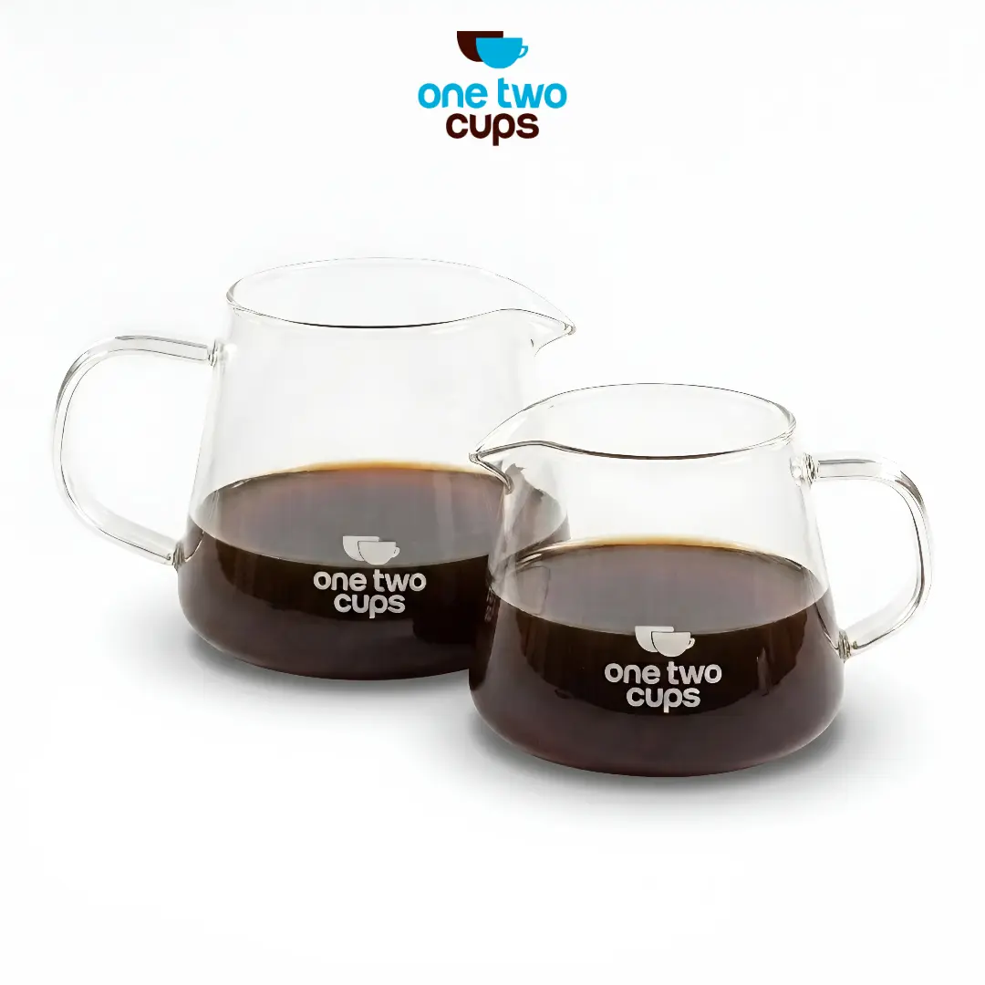 One Two Cups Coffee Server V60 Drip Pour Teko Kopi 400ml 600ml Bahan Kaca Borosilicate Glass