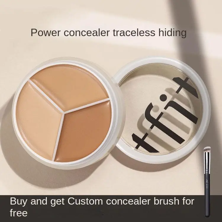 TFIT Tri-Color Concealer Cover Spots Dark Circles Under Eyes Acne Marks Facial Concealer Palette