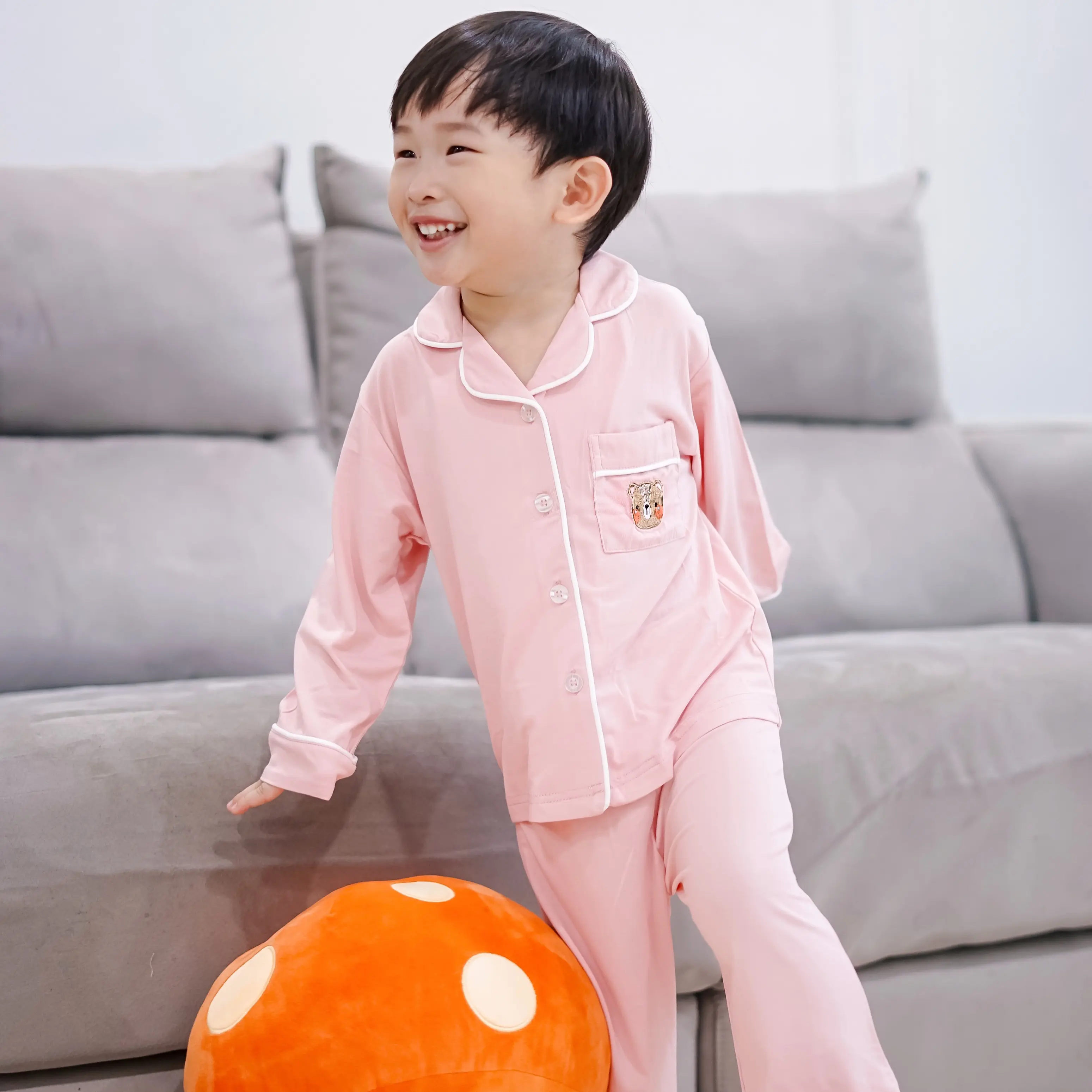 LEBEAR KIDS LUXE COMFORT PYJAMAS IN PINK (PREMIUM BAMBOO, HYPOALLERGENIC, SOFT & BREATHABLE)