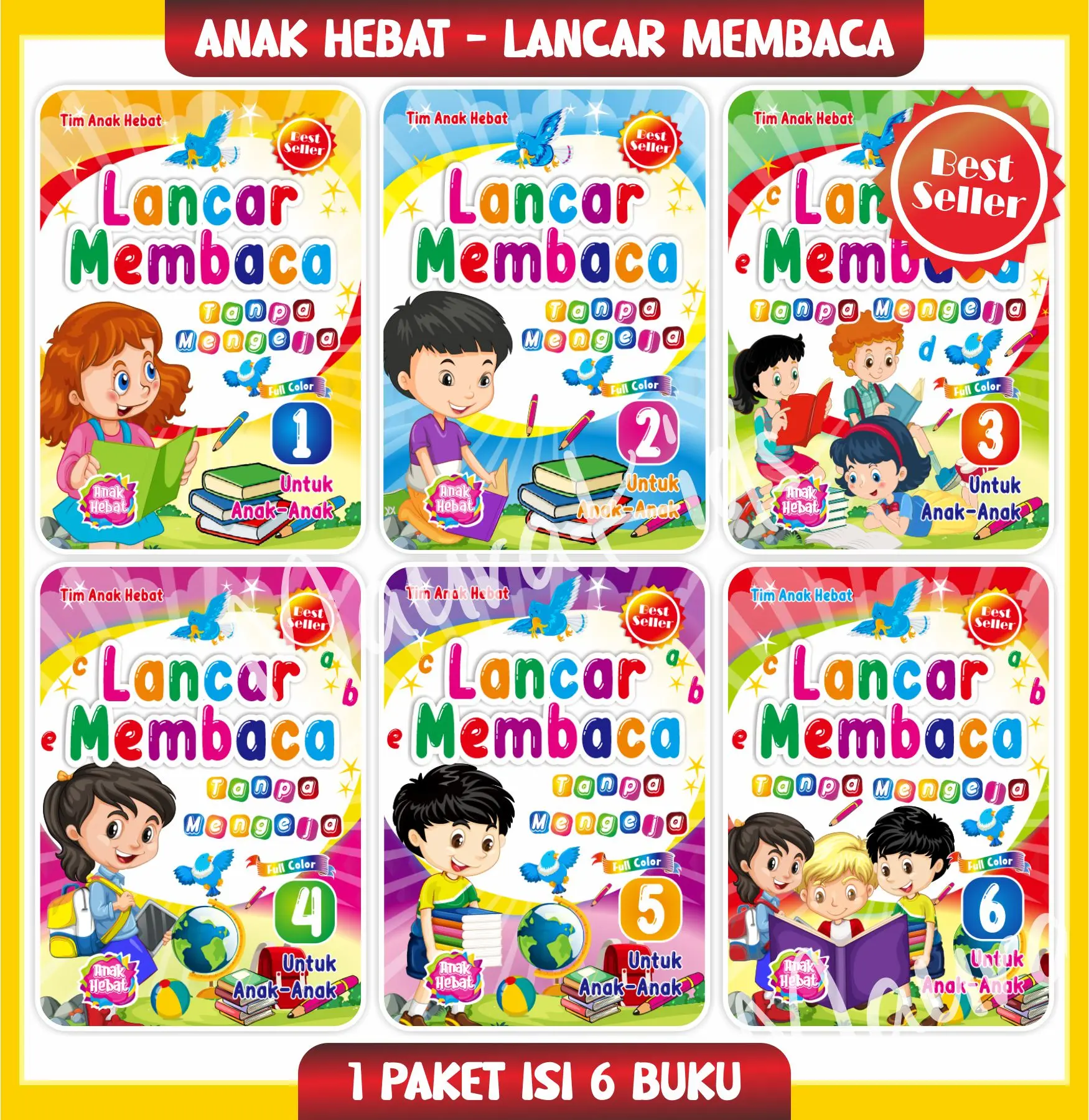 LANCAR MEMBACA JILID 1 SAMPAI 6 - TIM ANAK HEBAT ISI 6 BUKU