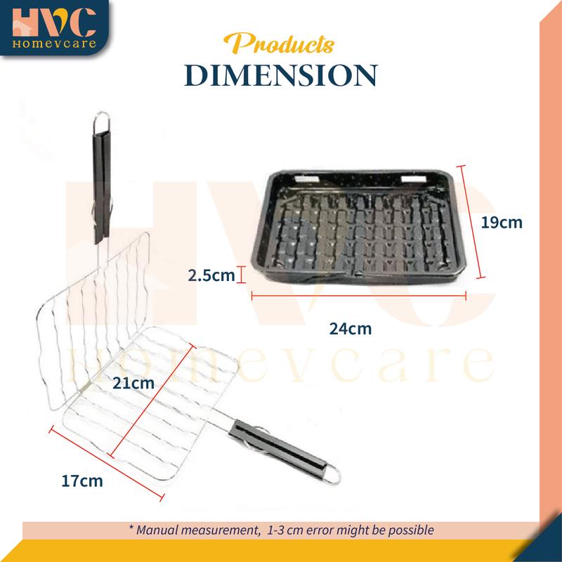 Bbq Pemanggang Ikan Stail Jepun /Portable Bbq Grill Pan With Tray/ Kitchenware/Dapur/outdoor