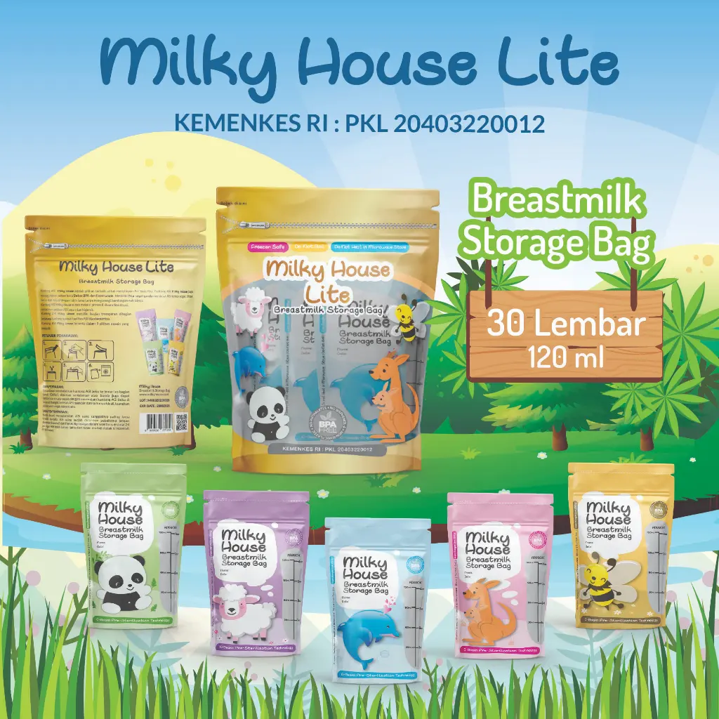 Kantong Asi Milky House Breastmilk Storage Bag 120ml isi 30pcs / Tempat Asi Plastik 120ml