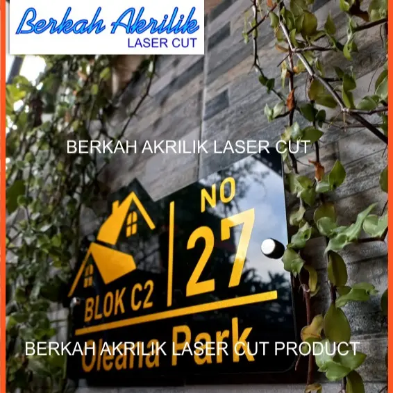 CUSTOM NOMOR RUMAH AKRILIK / ACRYLIC / PAPAN NOMER RUMAH MINIMALIS