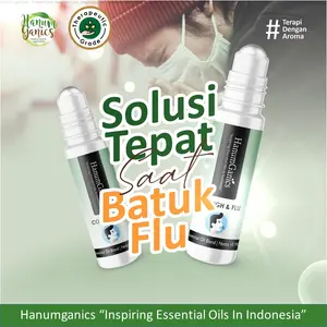 HANUMGANICS - Essential oil roll on Cold and flu aromaterapi meredakan batuk flu hidung tersumbat pilek sesak nafas demam anti bakteri anti virus melegakan pernafasan mengencerekan dahak menghilangkan pegal linu