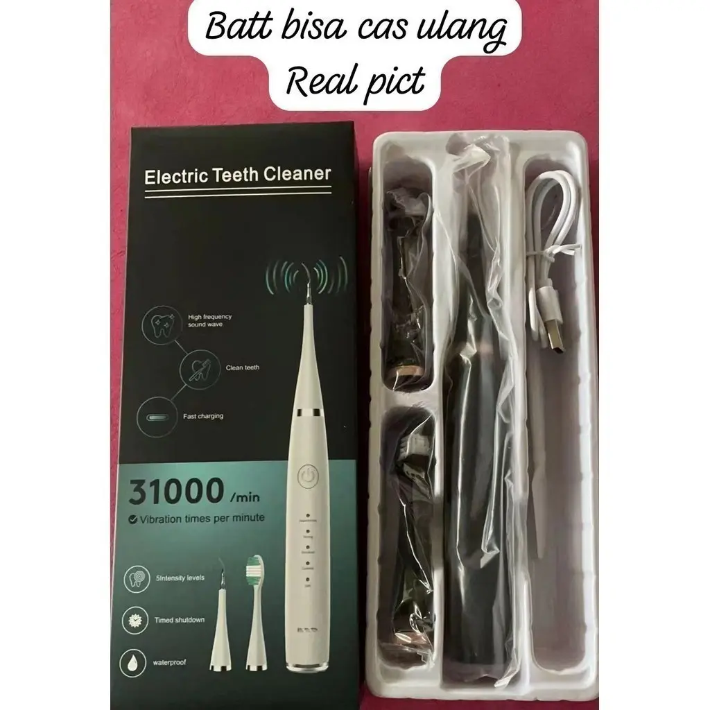 Sikat Gigi Elektrik Portable Perawatan Mulut Alat Pembersih Karang Gusi Plak TEETH CLEANER