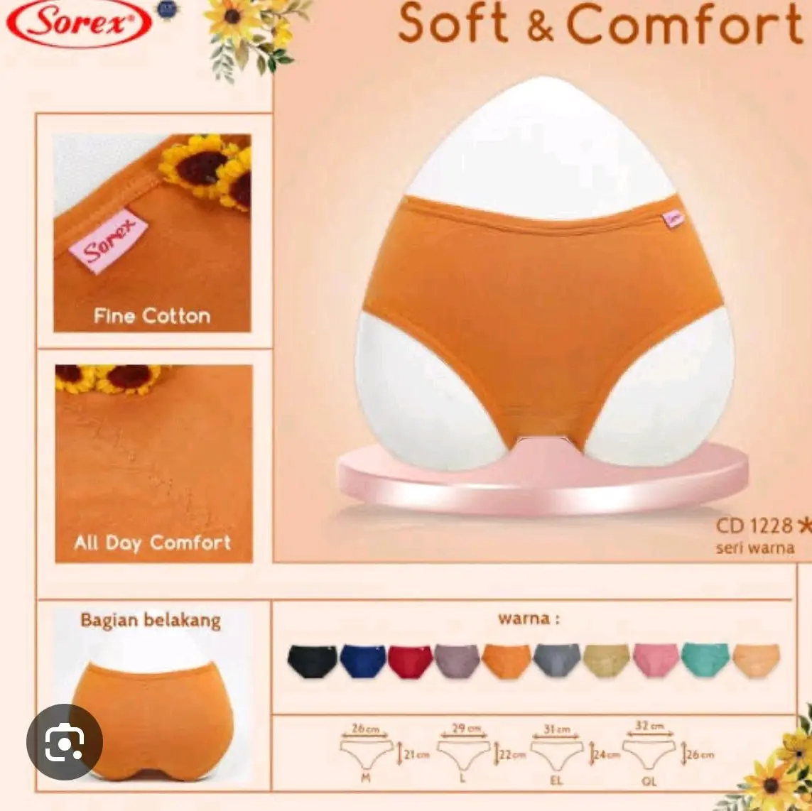 Celana dalam renda Sorex 1228 katun
