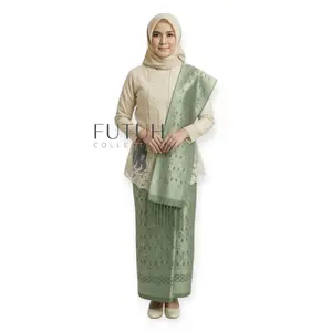SET ROK LILIT+SELENDANG/ ROK SONGKET DAN SELENDANG AKSESORIS WANITA MELAYU SONGKET LILIT DENGAN SELENDANG