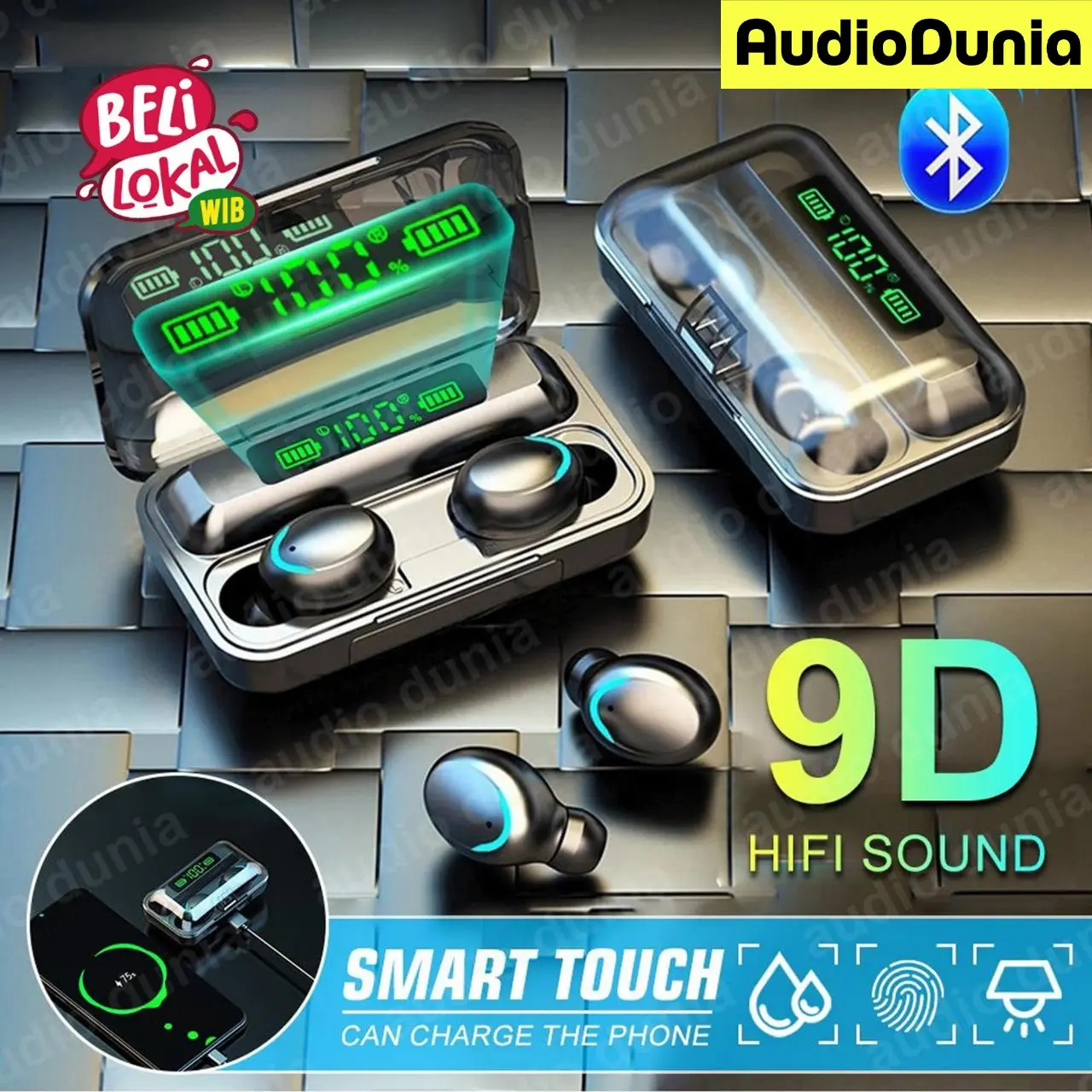 【COD_CUCI GUDANG 】TWS F9 2in1 with Power Bank 3500mAh Headset Earphone Bluetooth Version 5.0 Wireless Stereo