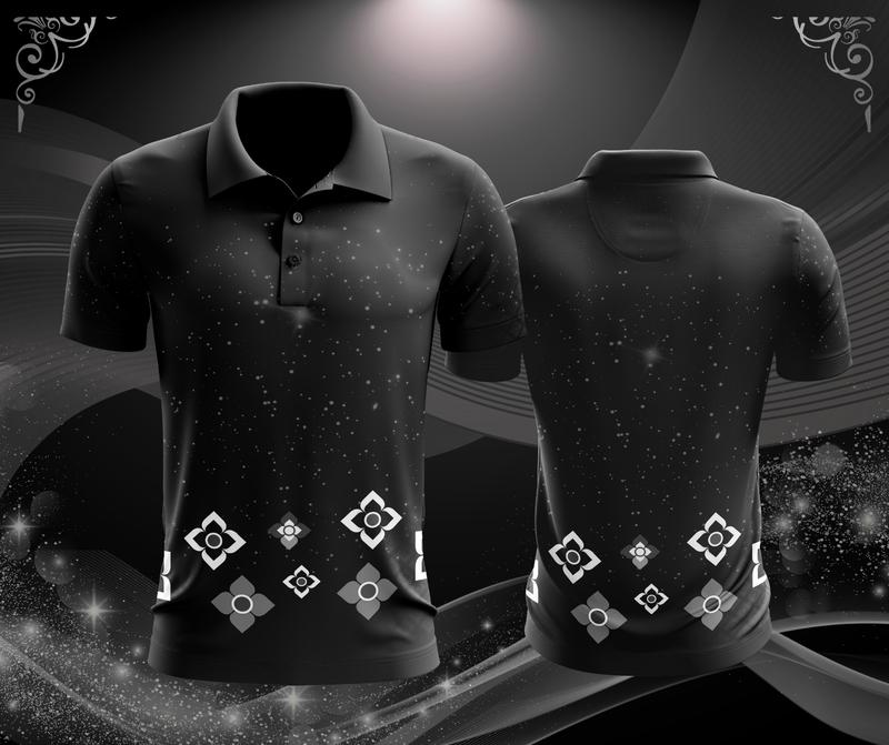 viboutiquebkk เสื้อโปโล เสื้อดำ ลายพระราชทาน polo ลายไทย