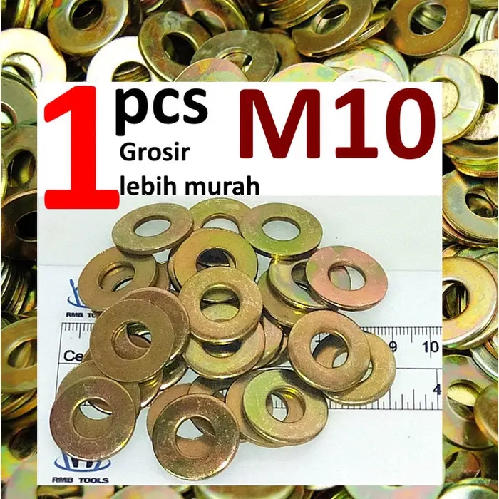 ring plat kuning m10 besi galvanis baut kunci 14 washer plate m10 10mm