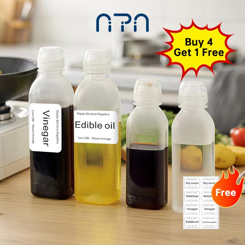 Nipiin Oil Bottle Self-adhesive Stickers - Durable, Anti-fade Label Design for Clear Labeling of Cooking Oils, Vinegars & Sauces, Perfect for Home & Restaurant Kitchens