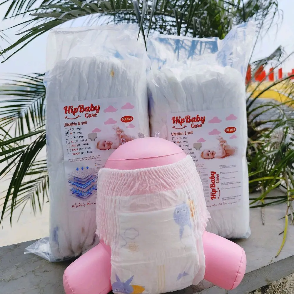 Combo 2 Bịch 100 miếng bỉm Hip Baby Care  Quần/Dán đủ size cho bé từ S - 3XL