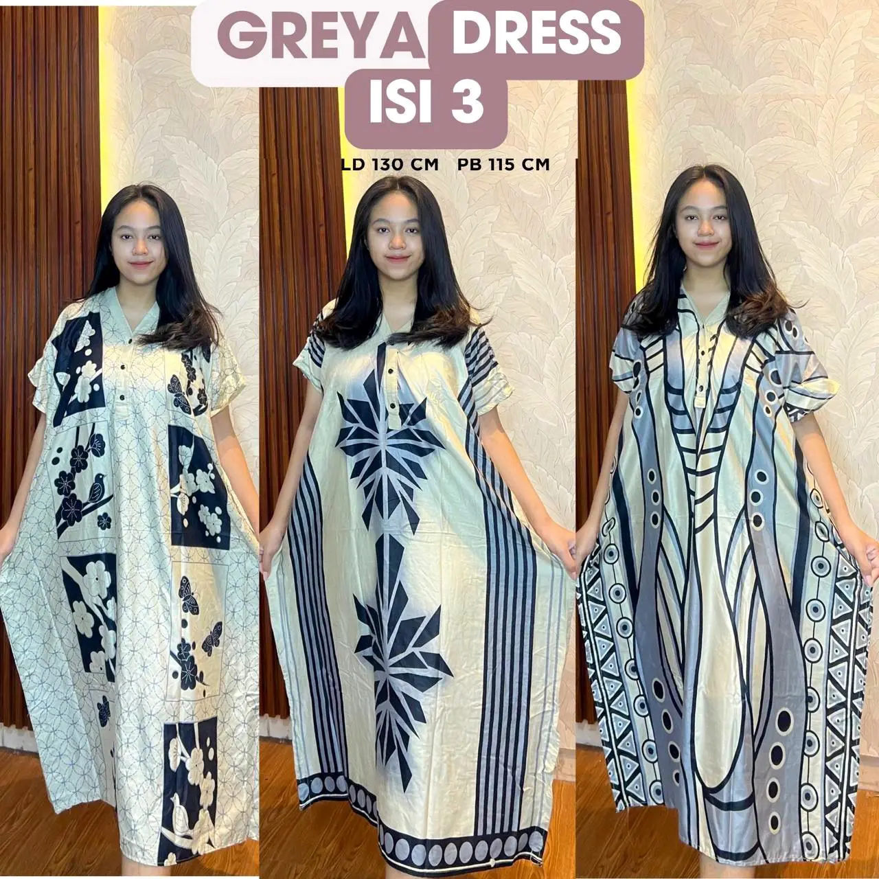 NEW LAUNCH HOMEDRESS GREYA ISI 3 KANCING BUSUI JUMBO
