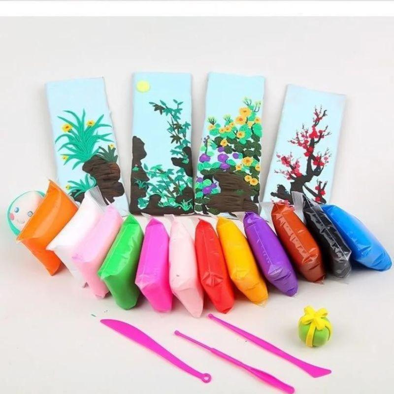 Mainan Edukasi Soft Clay Isi 12pcs Mainan Clay Polymer Mainan Anak JM