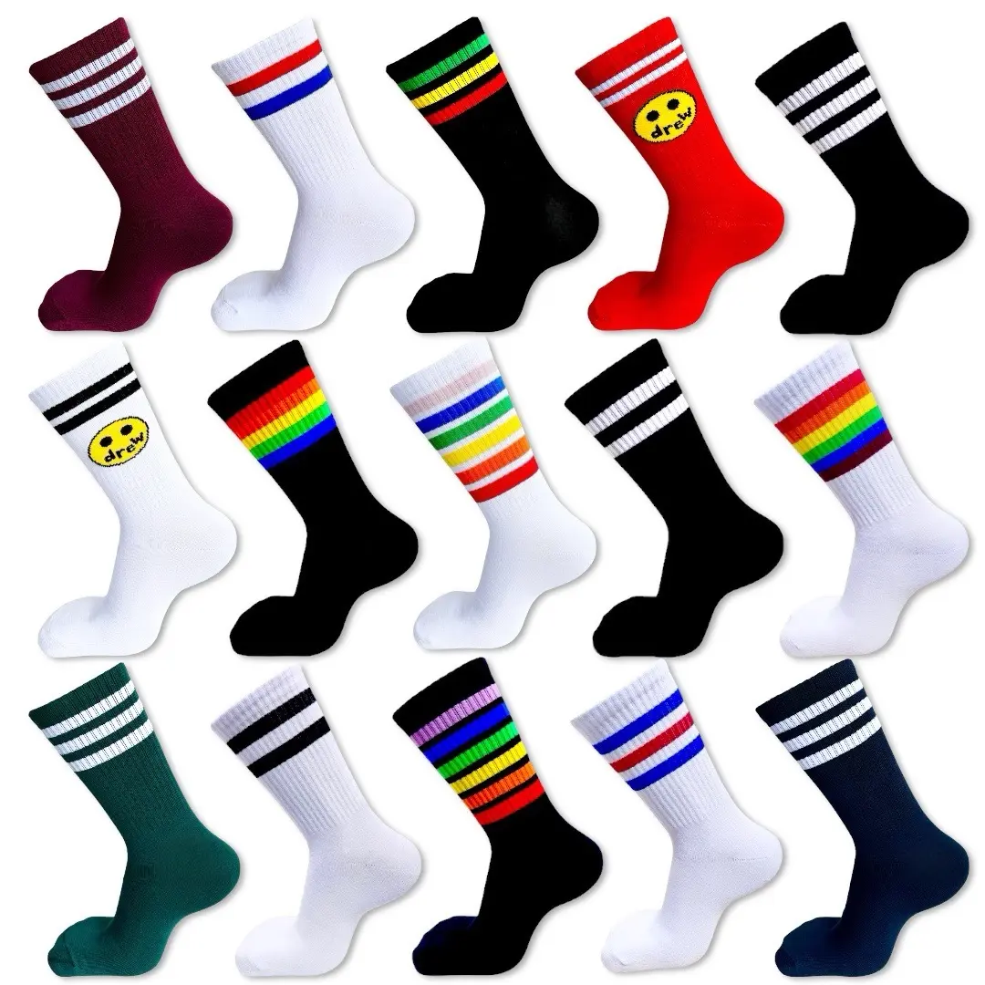 Kaos kaki oldschool panjang motif strip - kaos kaki old school motif Setrip Lembut
