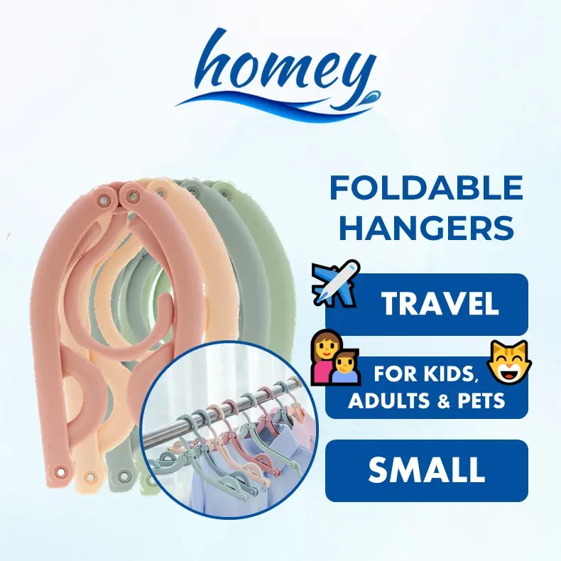 SG Homey Travel Small Compact Hanger Foldable Hangers for Holiday Work Trips Kids Children Pets Clothing Adult