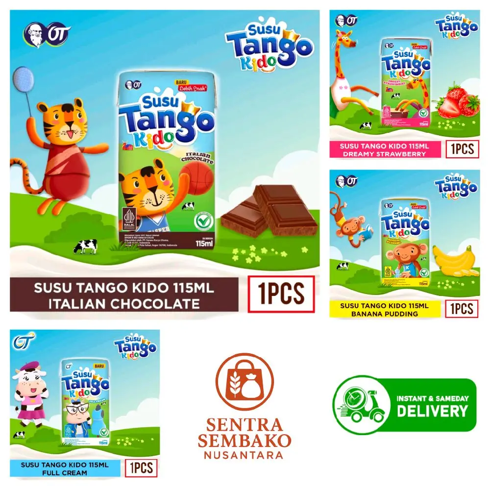 Susu Tango Kido 115ml – Isi 18 Pcs (Italian Chocolate, Strawberry ...