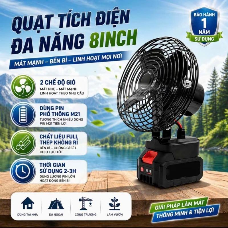 Quạt Sắt Tích Điện Pin 10 Cell Quạt2 Cấp Độ Gió Siêu MÁT