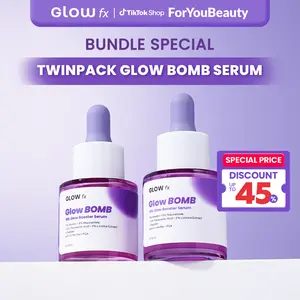 [Twin Pack] Varian 1PCS & 2PCS GLOW FX Glow Bomb Serum - Serum Glowing & Bekas Jerawat 19% Brightening Power pencerah
