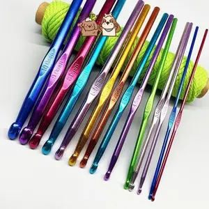 Hakpen Aluminium Multicolor Jarum Rajut Beragam Ukuran Alat Kerajinan Tangan Merajut DIY Hobi Pemula