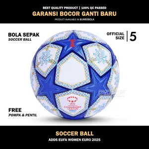 Bola Sepak Size 5 Champions League Grade Original | 100% Real Pict | Ball | Indoor | Outdoor | Pompa