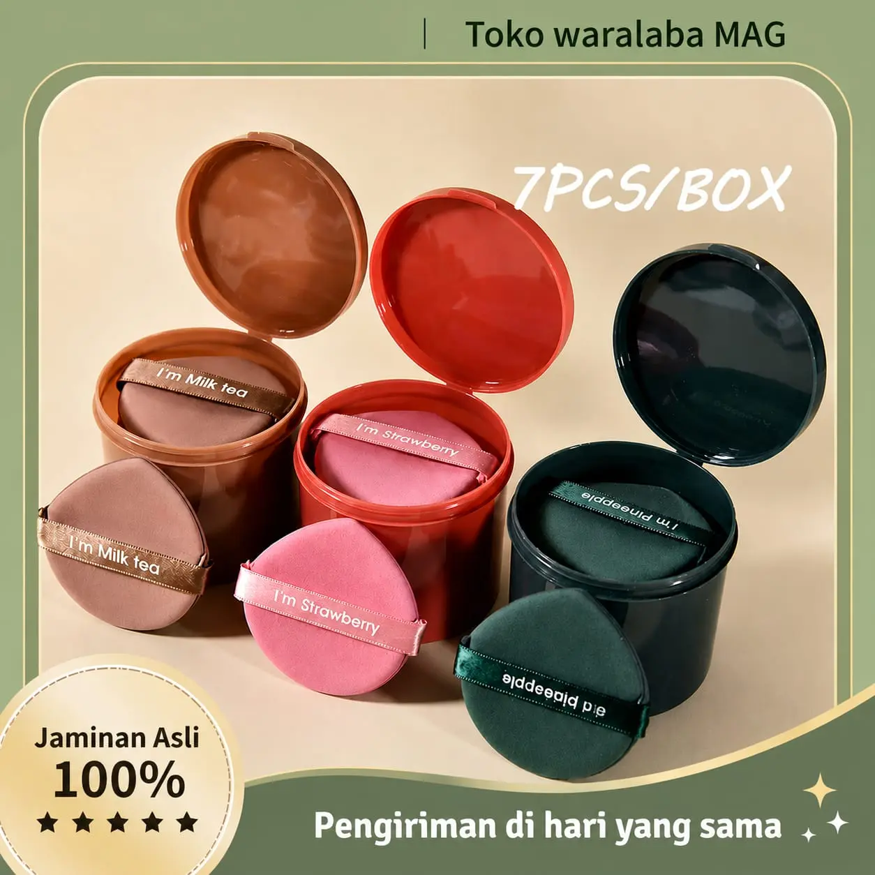 Spons Make Up Set 7 in 1 / Box Beauty Blender Foundation Air Cushion Spons Puff Lembut Bedak Powder Puff 1306