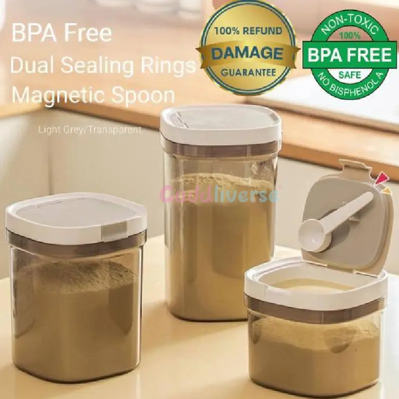 Baby Kedap Udara Portable Sealed Milk Powder Food Storage Container BPA-free food Seal box Brown dark color