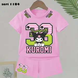 HOKYCLOTHING. Setelan JERSY Premium  Anak Umur 1 Tahun Sampai 10 Tahun.Baju Kaos Lengan Pendek Parsel Perempuan