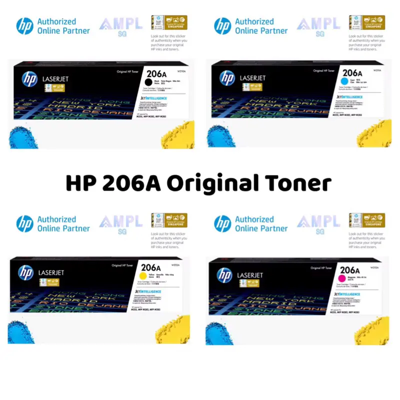 Genuine HP 206A 206 ( W2110A/W2111A/W2112A/W2113A/Black/Cyan/Yellow/Magenta High Yield Original LaserJet Toner M283/255