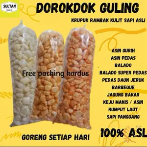KERUPUK KULIT SAPI KRUPUK RAMBAK KULIT DOROKDOK Asin Gurih & Pedas Camilan Renyah